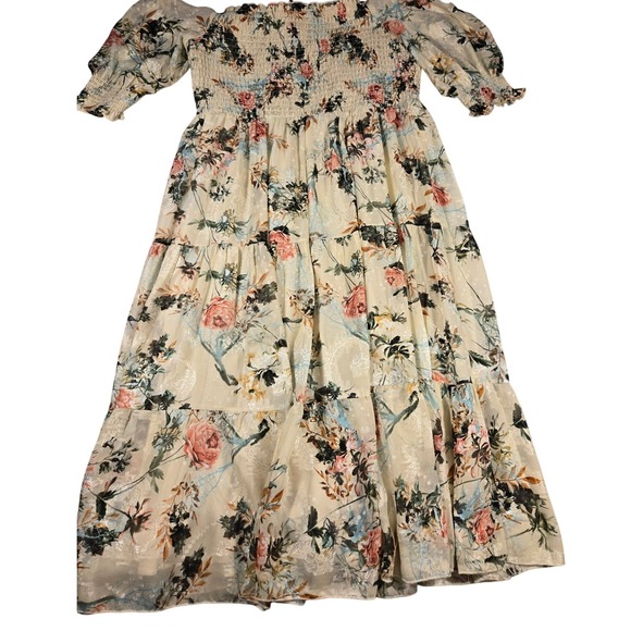 Baltic Born Dresses & Skirts - Baltic Born Floral Smocked Maxi Dress Cream Rose Botanical 3XL Plus Size Wedding